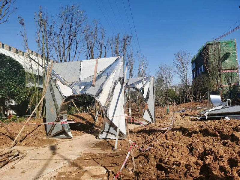 成都电建地产洺悦府景观不锈钢工程